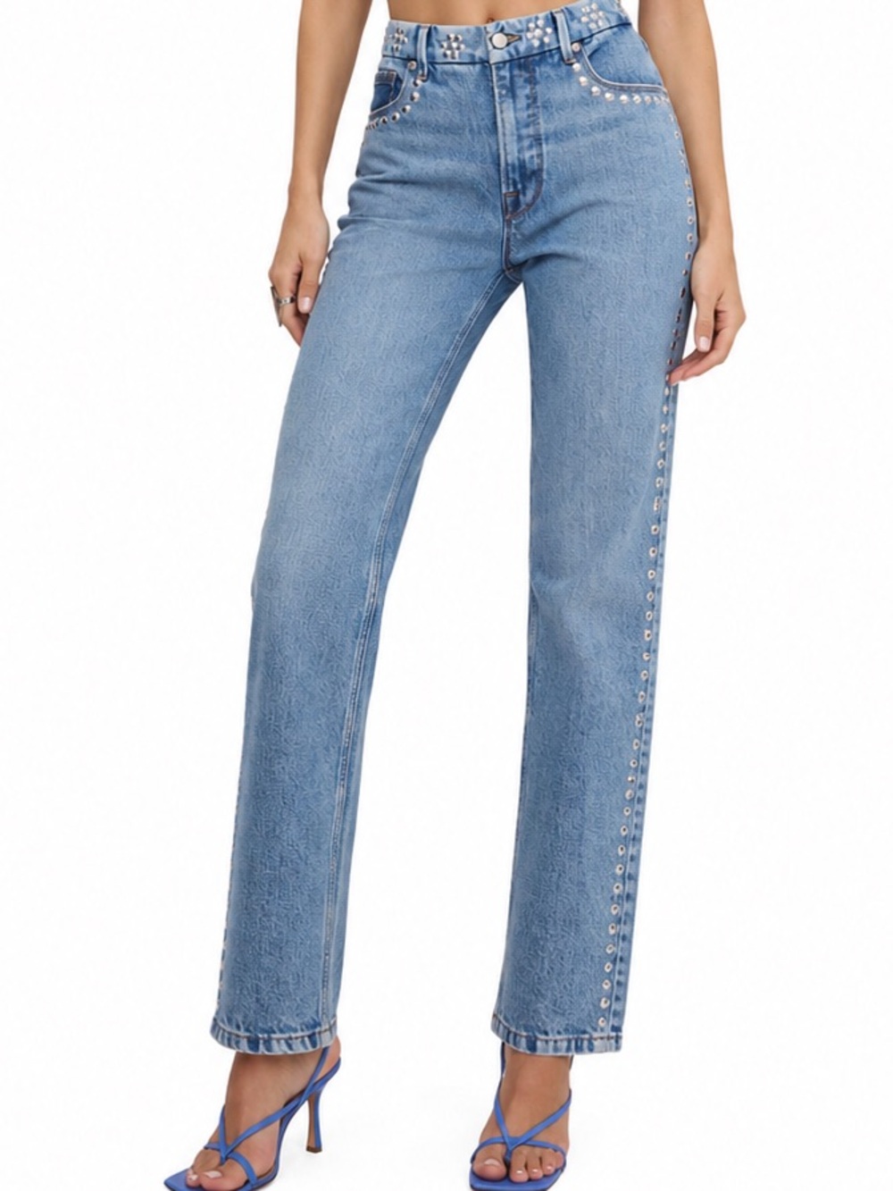 GOOD AMERICAN Icon Stud Straight Leg Jean